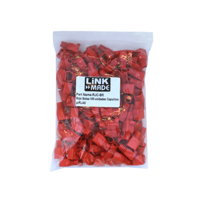 RJC-BR Rojo Bolsa-100-unidades Capuchon p/RJ45