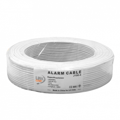 J100-4 cable telefónico 4 conductores 100 metros 24AWG CCA 4 pines 2 pares hilo de aleación de aluminio blanco circular 4x0,5mm