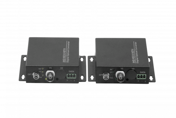 TV1-20KM Transmisor-Receptor 1-Canal 720p 960p Fibra Óptica Monomodo 20km para CCTV TVI con Conectores FC BNC-H y RS485 TX/RX