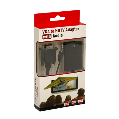 VGAHDMI Adaptador VGA-Hembra/Entrada Audio 3,5mm-Hembra a HDMI-Hembra/Salida Convertidor de Señal Video Phone-1/8