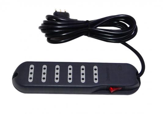 ELG-63 BTICINO 3 Metros 6-TOMAS EXTENSIÓN NEGRO 10A REGLETA INTERRUPTOR-LUMINOSO