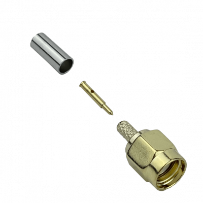 SM1C Conector SMA Macho RG316 para Crimpar Recto CA100 Compatible con RG174