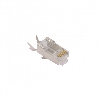 RJ7-13 CAT7 1,3mm RJ45 8P8C Paquete 10-Conectores Macho Engarzables bañados-oro 50um