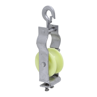 POLEA-F Rueda de nylon plástico 8x35cm capacidad 0,5 toneladas para tendido de cable de fibra óptica