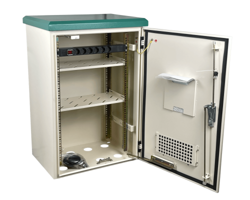 RK17-4LE LINKMADE 17U 45cm-Profundidad Gabinete Intemperie-Pared-Poste Color Crema IP65 Unidad-Distribución Bandejas