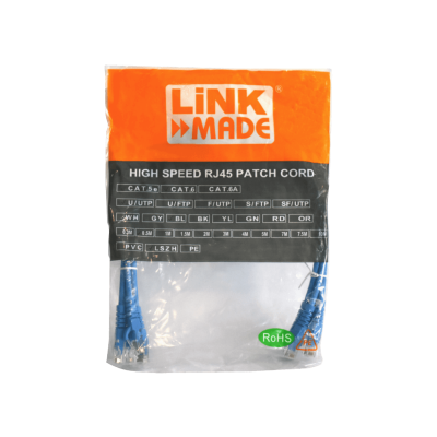 CP6A-05-4 LINKMADE 4 unidades 50cm CAT6 Azul LSZH Cable de parcheo inyectado 4x0,5 metros