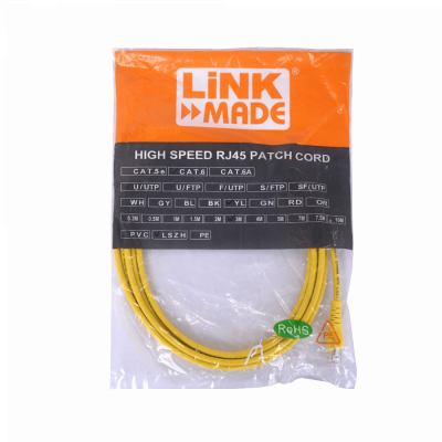 CP6M-30L LINKMADE Latiguillo de red multifilar CAT6 3 metros color amarillo LSZH inyectado