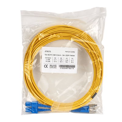 JFSCF5 5mt SC-FC MonoModo SM Duplex Jumper Cable Fibra