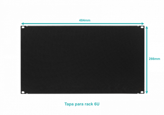 RAP-6 LINKMADE 6U 268mm Panel Ciego para Rack de 19 Pulgadas Acero Negro