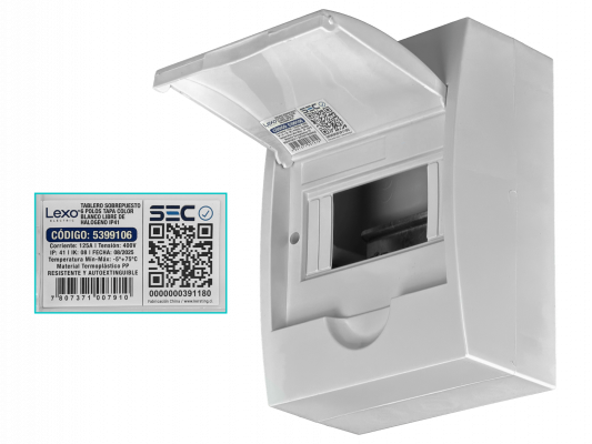 CADIN-06 LEXO Caja de Superficie LSZH 6 Módulos Carril DIN IP41 IK08 5399106