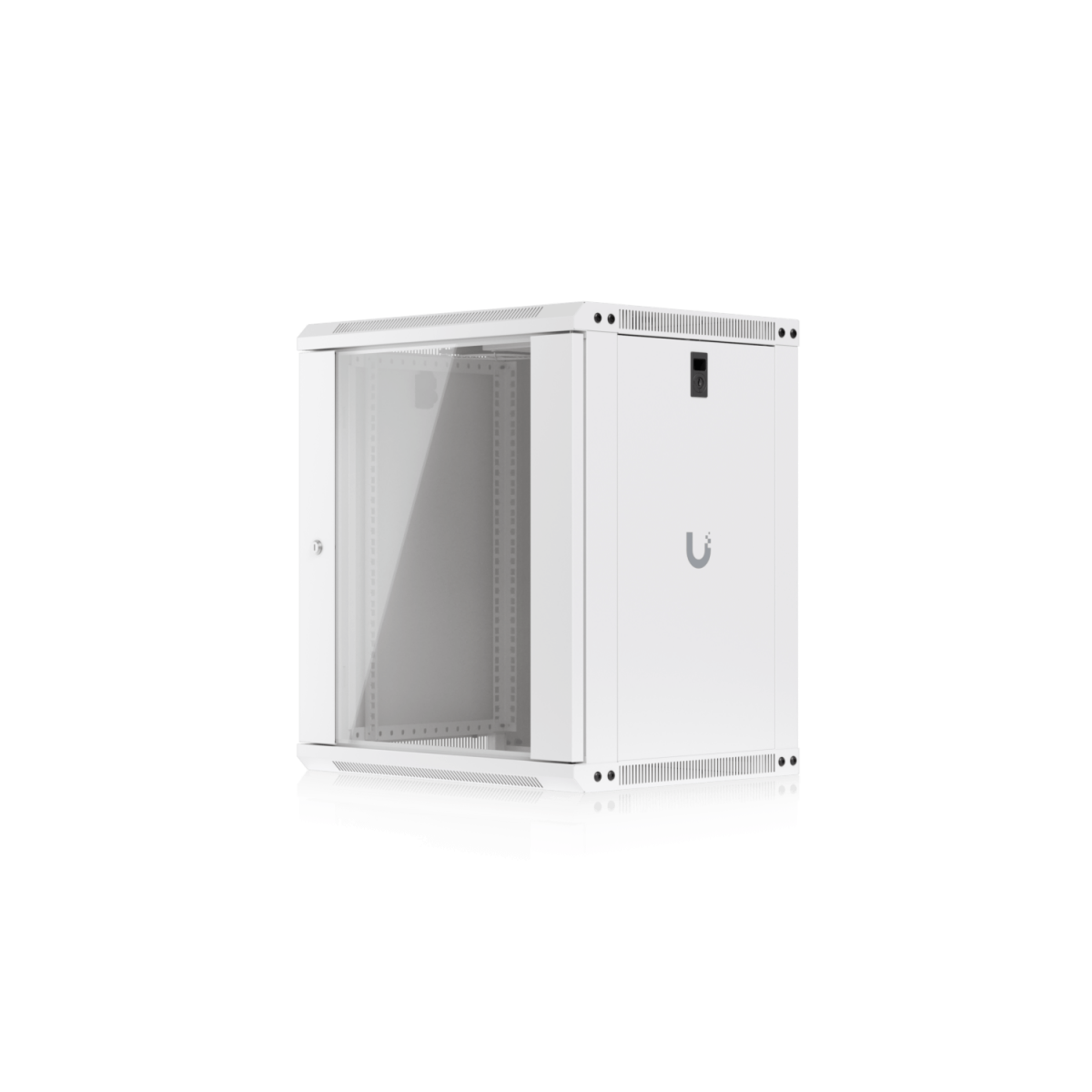 URK12-4 UBIQUITI Blanco 12U 45cm-Fondo Puerta-Vidrio Gabinete Rack Pared Muro