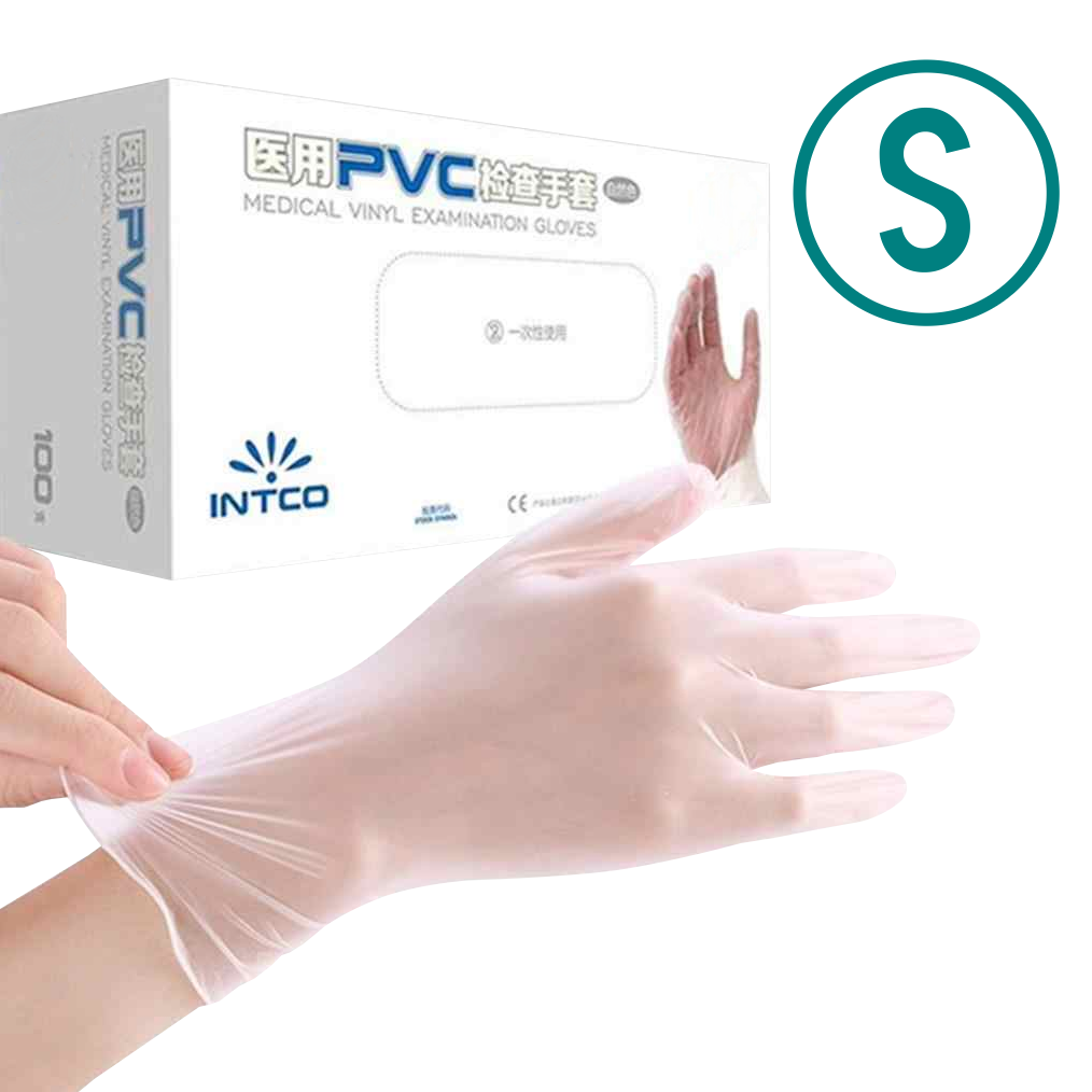 GUANTES 100-unidades Talla-Pequeña 50-pares Guantes de PVC Blancos Descartables Chicos