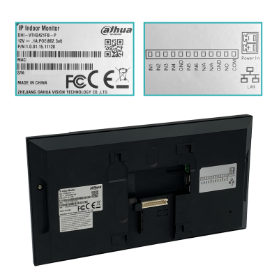 VTH2421 DAHUA Pantalla interior 7p Tactil IP 1-100-PoE/AF 8GB integr VTH2421FB
