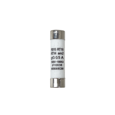 FUSE-05C 0,5A 10x38mm2 500V 500mA Fusible Cilindrico 36mm-Larg 9,5mm-Diamet 0.5