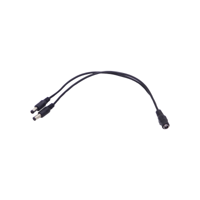 DCJ2P 1-DC-H a 2-DC-M Cable Separador 5,5x2,1mm Longitud11mm 22cm+22cm Negro