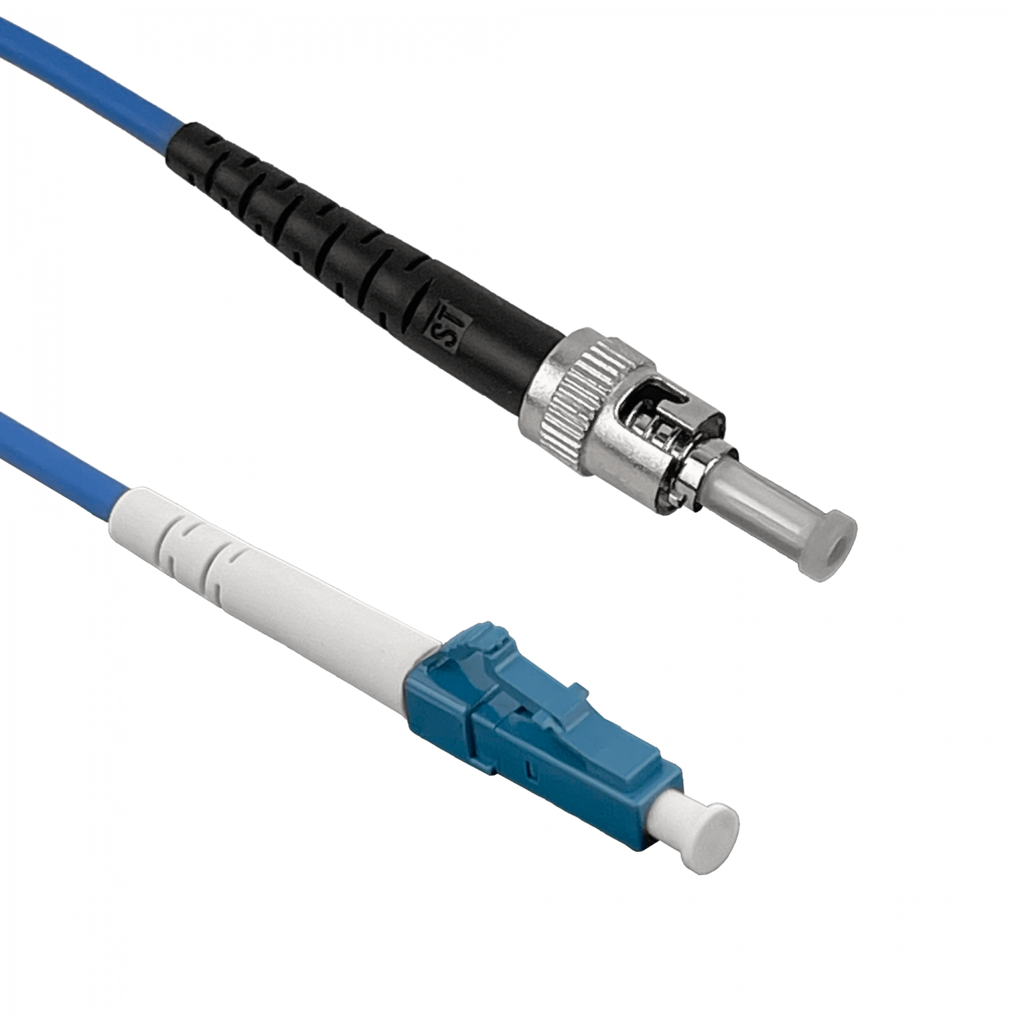 JBSLT1 Cable jumper de fibra óptica monomodo simplex LC-ST 1m blindado LSZH diámetro 3.0mm núcleo/revestimiento 9/125