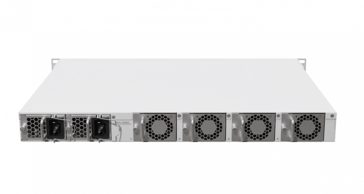 CCR2216-1G-12XS-2XQ Enrutador MIKROTIK con 2 puertos QSFP28 de 100G, 12 SFP28, 1 gestión 1000Base-T, licencia L6, doble fuente 220 VAC, requiere cables C13
