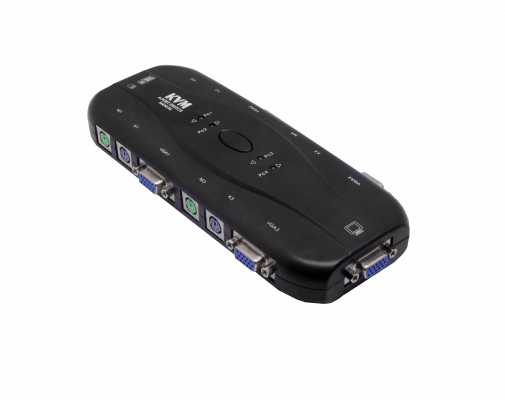 KVM-K04S KVM 4-PS2-VGA requiere-Cables no-inc-Fuente-Poder/5-9VDC/100mA