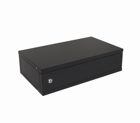 RK02-3L LINKMADE Plano 2U-138mm 30cm-Profundidad Rack Sobremesa Negro Puerta-Metálica