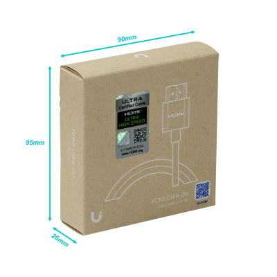 UHDMI-2 UBIQUITI Tramo 2 metros HDMI-Macho HDMI-Macho Conductor Negro versión 2.1b 200cm Diámetro-2,8mm