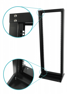RK32-BL LINKMADE 32U 1,5M Bastidor Simple 2-pilares Negro req/M6-4KIT