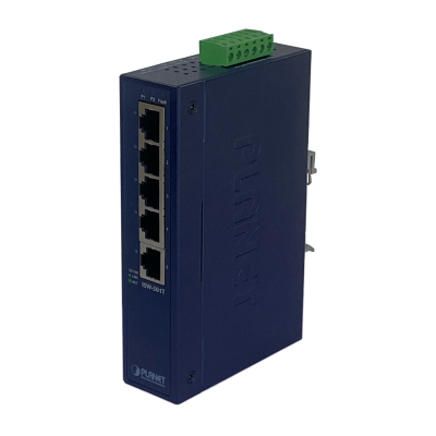 ISW-501T PLANET 5-100 Conmutador Industrial no gestionable Carril-DIN 12-48VDC 24VAC Doble