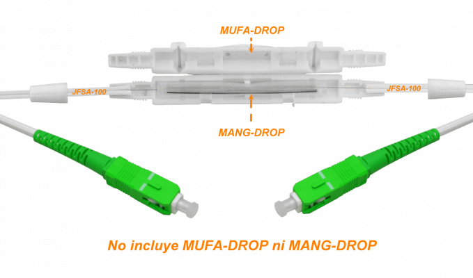 JFSA-100 Fibra Monomodo SM SX Pigtail con Conector SC/APC de 100 Metros Color Blanco