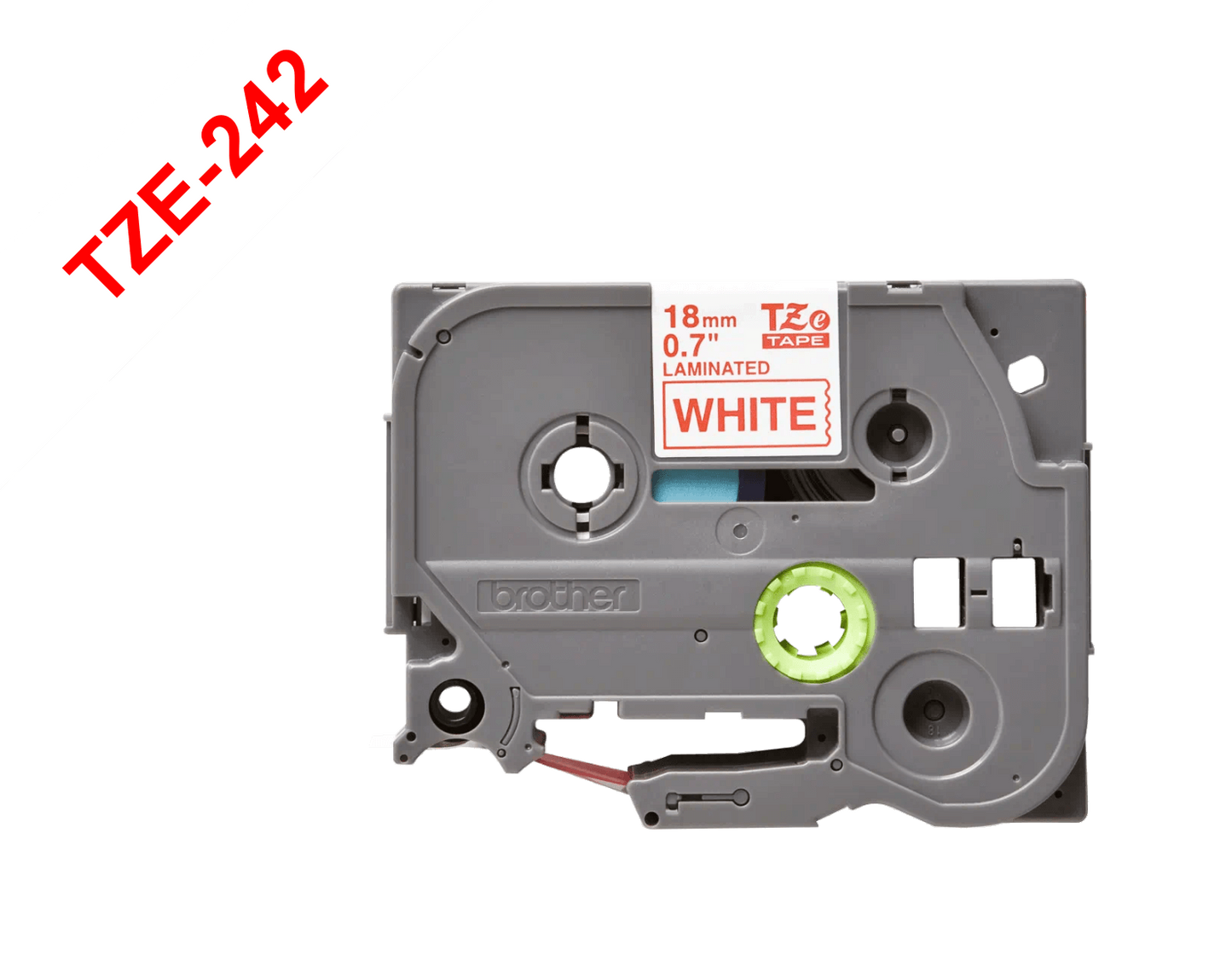TZE-242 BROTHER 18mm Rojo sobre Base Blanca Cinta 8mt para-PT-E300VP