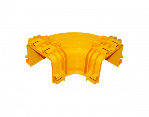 CCA-120-AP 120x100mm Codo 90º Plano Amarillo PC+ABS LSZH Hembra req/CC-120