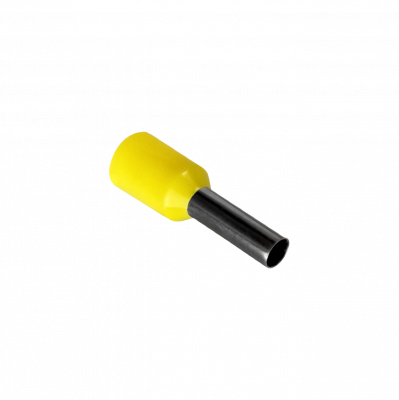 E2508-M Amarillo 2,5mm² 8/15mm 100-piezas AWG14 Terminales Aislados de Virola para Crimpar