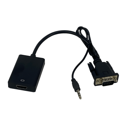 VGAHDMI Adaptador VGA-Hembra/Entrada Audio 3,5mm-Hembra a HDMI-Hembra/Salida Convertidor de Señal Video Phone-1/8