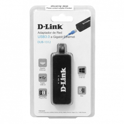 DUB-1312 D-LINK 1-USB3.0-AM 1-1000mbps LAN-RJ45-Ethernet Adaptador Red Gigabit