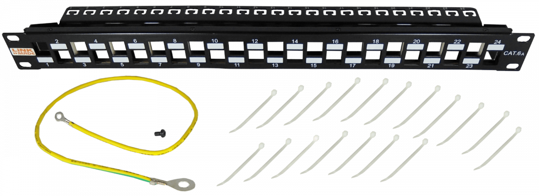 PP6AFL LINKMADE Metálico para-24-Keystone con Soporte Panel de Parcheo 1U Vacío Sin Cargar