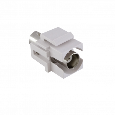 KBBWL Acoplador de inserción BNC hembra a BNC hembra para placa Keystone color blanco