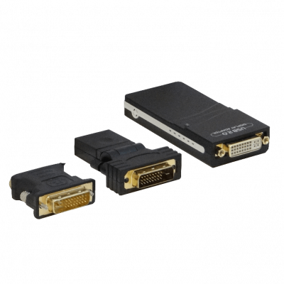 USB-DVI USB2.0-entrada DVI-salida 2048x1152-32bit incl/DVI-HDMI incl/DVI-VGA