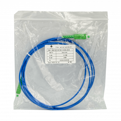 JBSAA2 Jumper de fibra óptica simplex monomodo blindado LSZH de 2 metros con conectores SC/APC a SC/APC de 3.0 mm de diámetro y núcleo de 9/125 µm