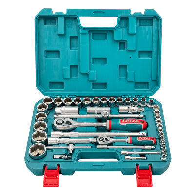 SET-DADO44 TOTAL Juego de 44 dados de 4 a 32mm con 2 trinquetes de 1/4" y 1/2" de 45 dientes ref. THT421441