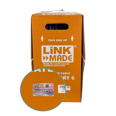 CBLL-UL LINKMADE LSZH Violeta CAT6 UTP 300mt Monofilamento Cobre Bobina Cable Taiwan