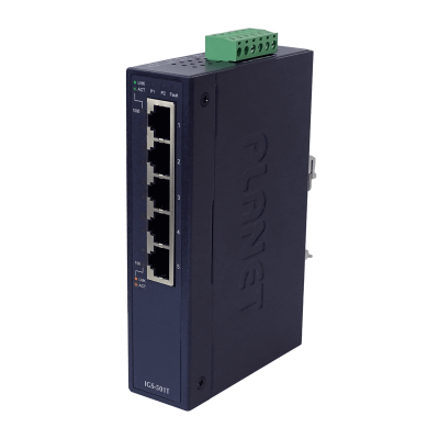 IGS-501T PLANET 5 Puertos 1000BASE-T IP30 Conmutador Industrial Carril DIN Gigabit Alimentación Requerida 12 a 48 VCC
