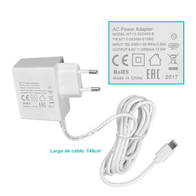 F5-24 MIKROTIK 5V 2,4A Fuente de alimentación Conector Type-C USB MT13-052400-E15BG