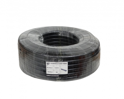 FLEP25 25mm Bobina-50mts 21mm-interno Tubería Flexible Plástica Corrugada Negra PA