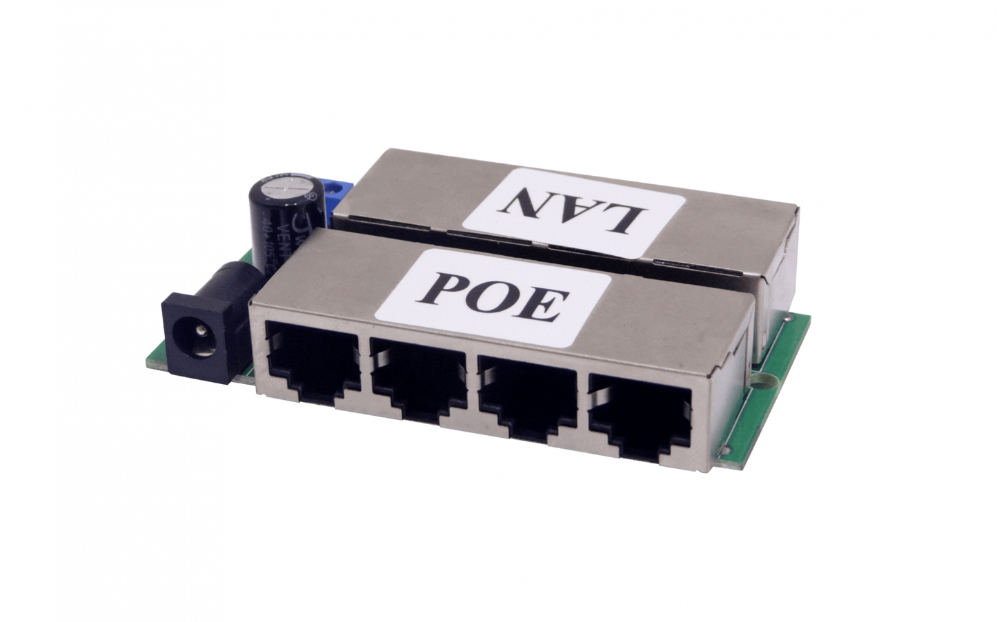 POEPASS-4 Inyect PoE Pasivo 4-puerto 8-RJ45 2pin/Jack-5,5x2,1mm req-FuentePoder