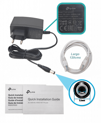 C80 TP-LINK AC1900 Doble-Banda 5GHz+2,4GHz 1300+600mbps 4-Antenas-Integradas 4-Puertos-1000 1-WAN