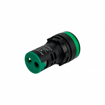 PILOTO-LED-V Verde Luz Piloto LED 220VAC 20mm-diametro 28mm-cabeza 51mm-altura