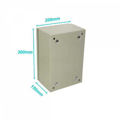 ST2-315 TIBOX Gabinete metálico beige 300x200x150mm 1 puerta sin cerradura IP66 con placa de montaje