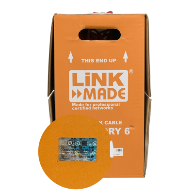 CB6L-UR3 LINKMADE ROJO CAT6 UTP 300MT CABLE UNIFILAR COBRE BOBINA Taiwan