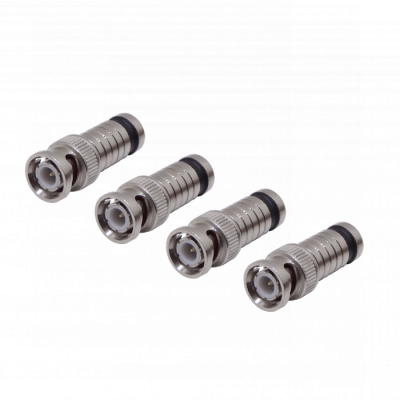 BM-N59 Conector de compresión BNC macho para cable RG59, paquete de 4 unidades, tipo empuje