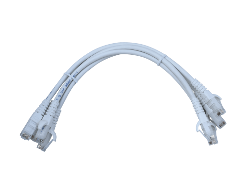 CP6W-03-4 LINKMADE Pack de 4 latiguillos de red de 30cm, categoría 6 UTP, color blanco, cubierta LSZH, cable inyectado multifilar 4x0,3m