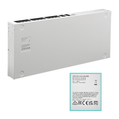 CRS326-24S+2Q+RM MIKROTIK Conmutador Rack 24 Puertos SFP+ 10G 2 Puertos QSFP+ 40G 1 Consola 100Mbps Licencia L5 Doble Fuente Alimentación