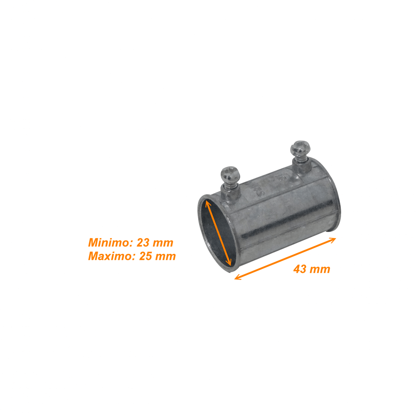 EMT25-U 25mm Acople de Zinc para Tubo Conduit Metálico Rígido